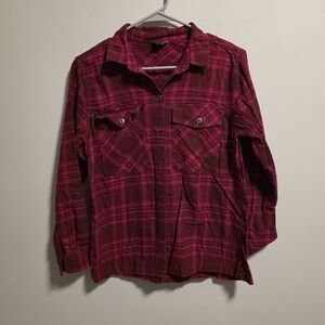 Eddie Bauer Pink And Red Flannel